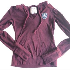 Abercrombie & Fitch maroon relaxed hoodie